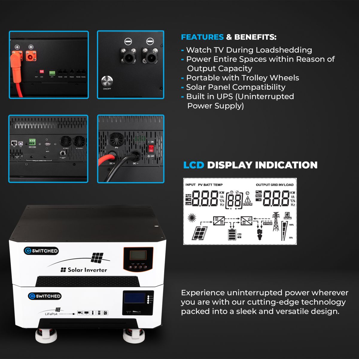 Switched 5200W Solar Power Inverter | LiFePo4 ESS Trolley Power Station