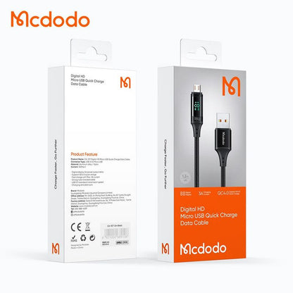 Mcdodo 18W Digital Watt Display Fast Charging Cable USB-A USB-Micro Cable